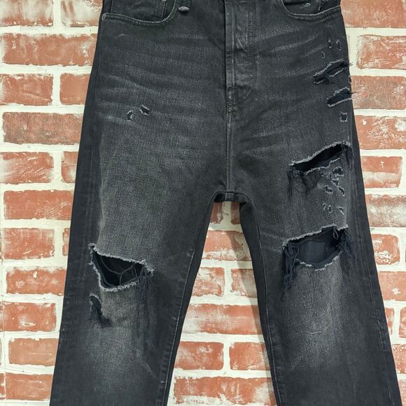 R13 Izzy Drop Crotch Jake Black Wash Loose Jean Size 27” EUC - Picture 3 of 11